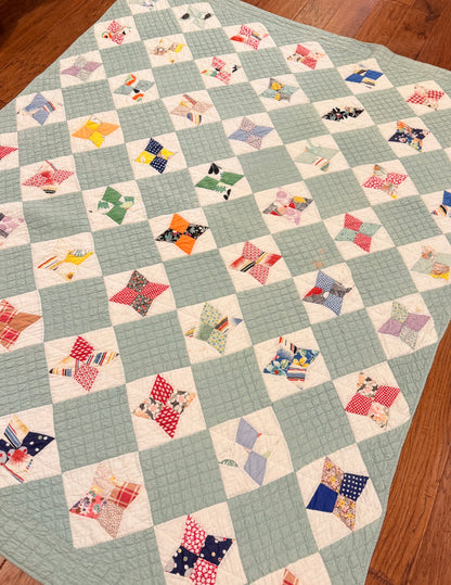 Scrappy 4 Point Stars Variation Quilt