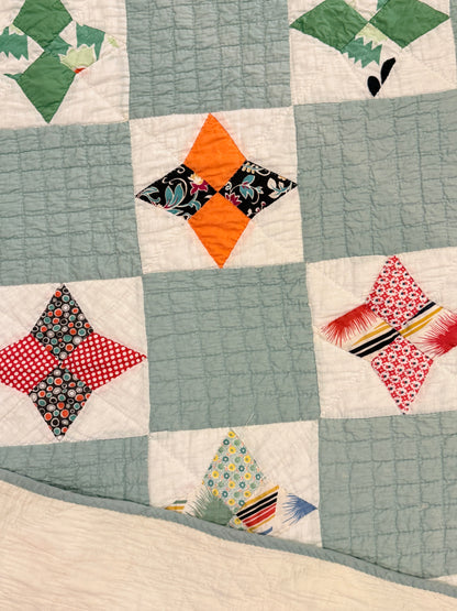 Scrappy 4 Point Stars Variation Quilt