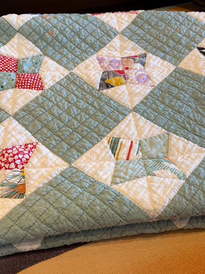 Scrappy 4 Point Stars Variation Quilt