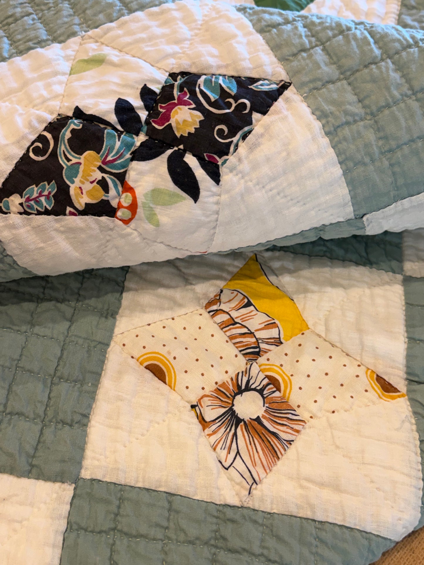 Scrappy 4 Point Stars Variation Quilt