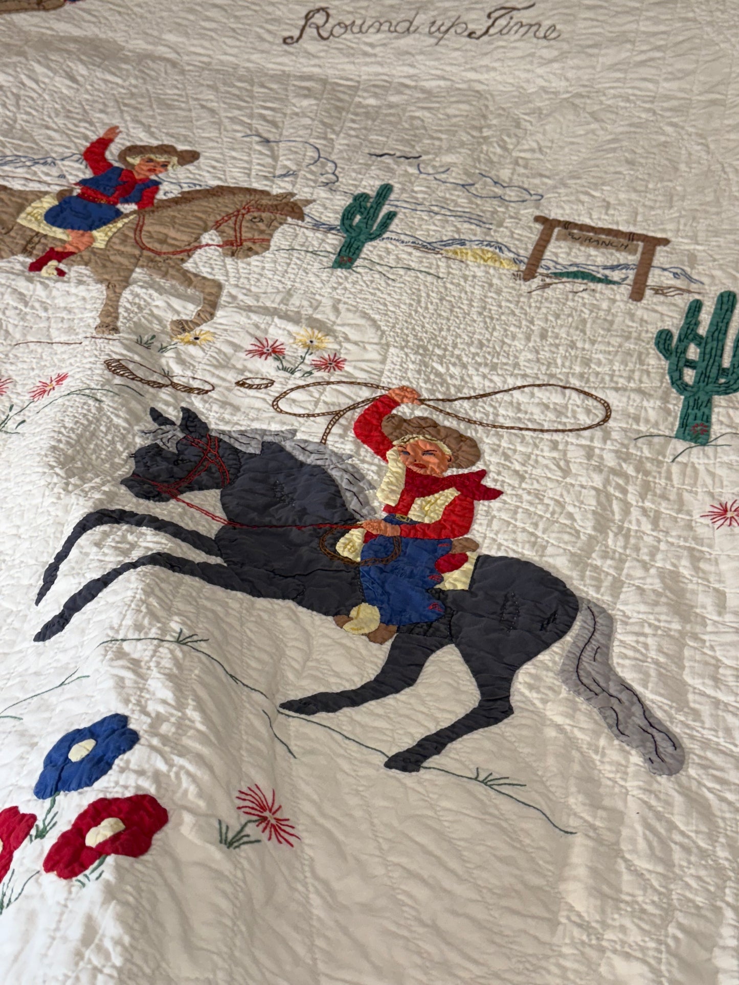 Round Up Time 1950’s Western Pictorial Quilt