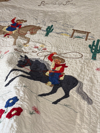 Round Up Time 1950’s Western Pictorial Quilt
