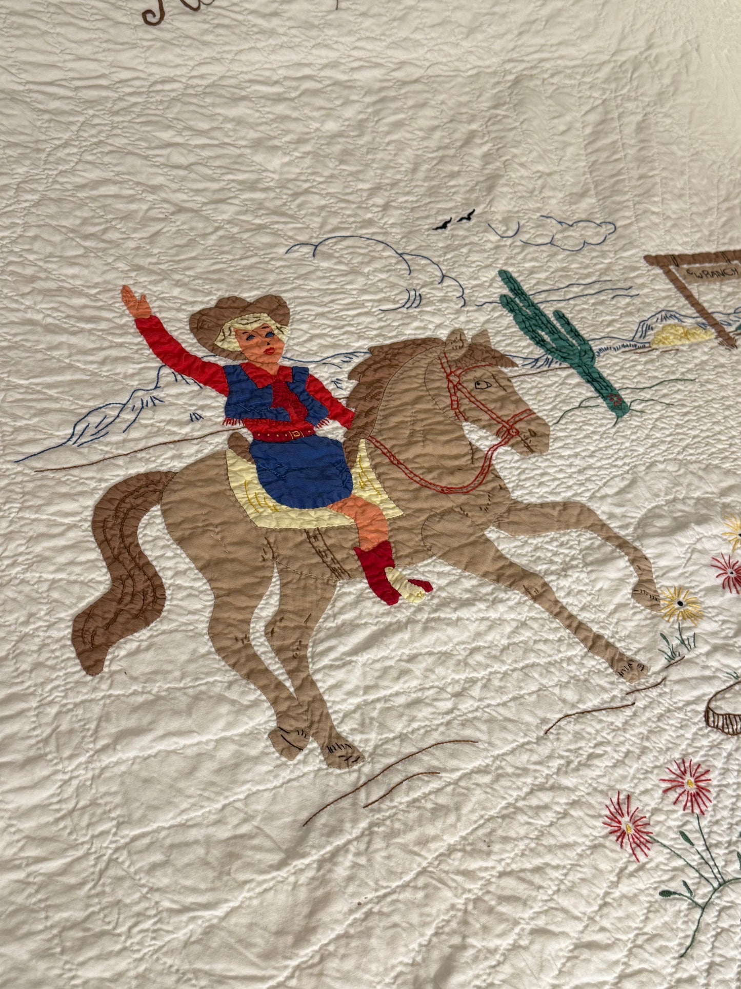 Round Up Time 1950’s Western Pictorial Quilt