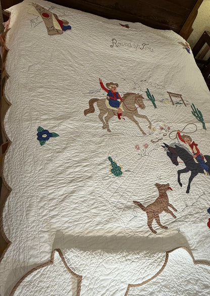 Round Up Time 1950’s Western Pictorial Quilt