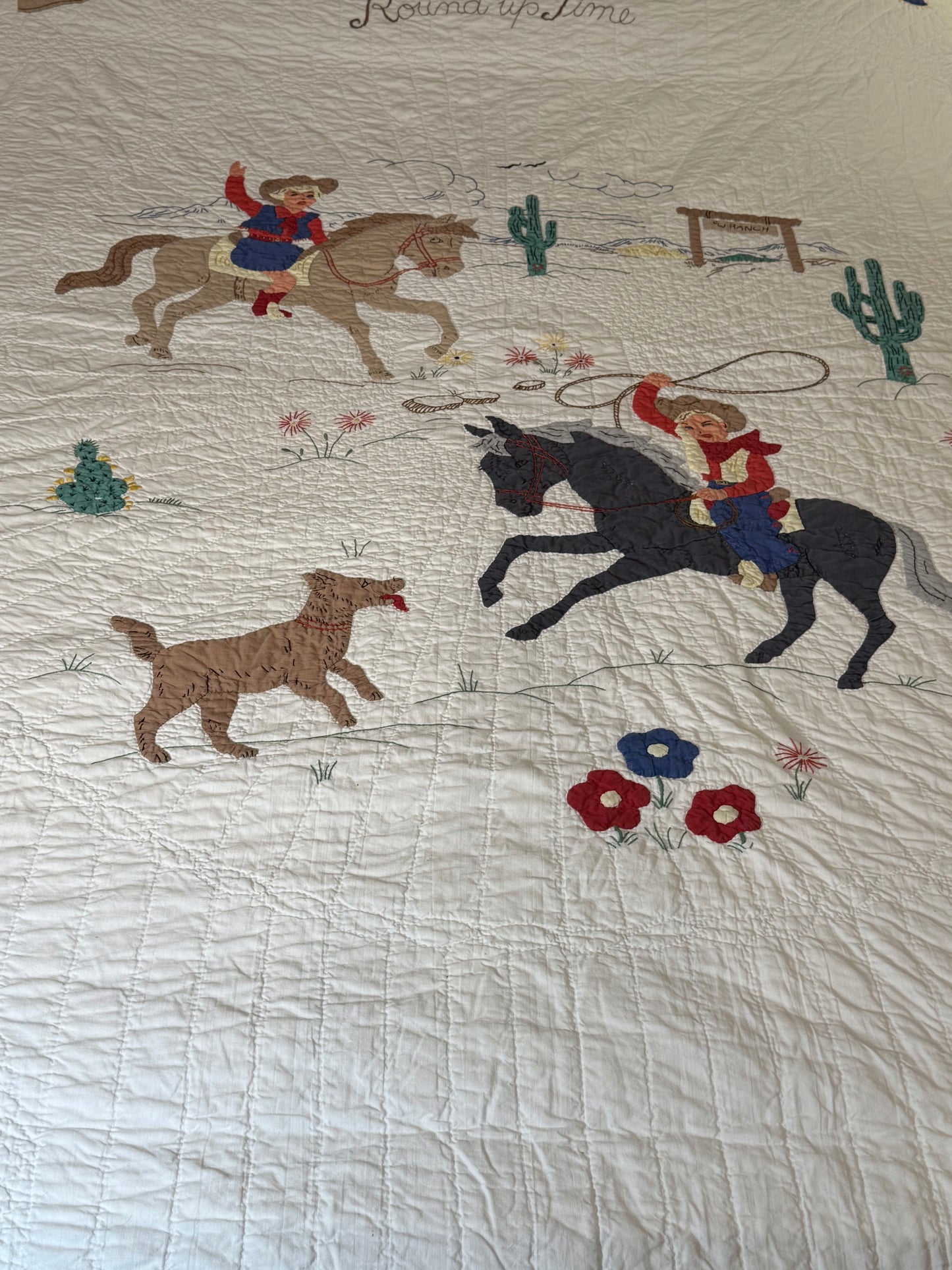 Round Up Time 1950’s Western Pictorial Quilt