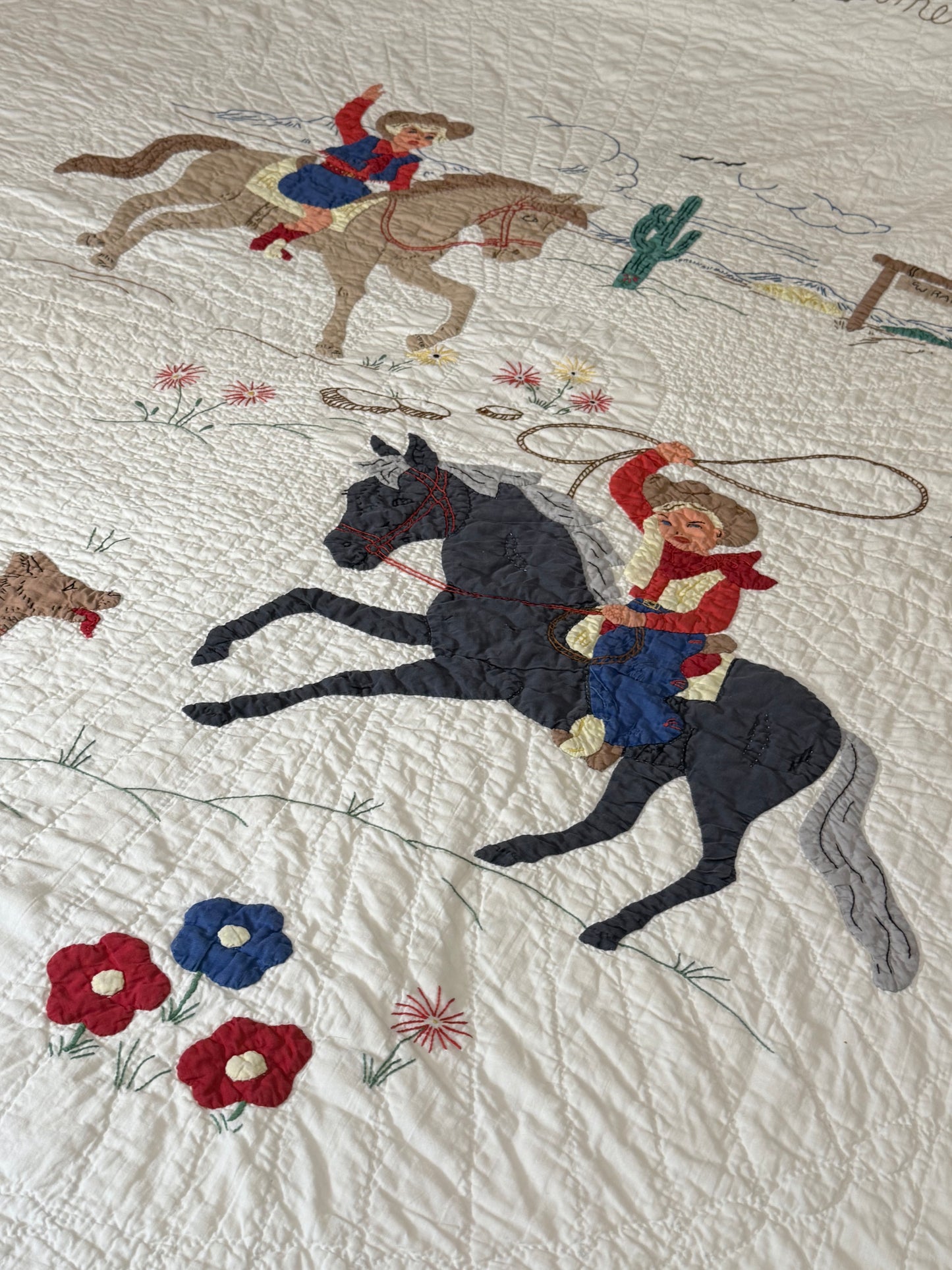Round Up Time 1950’s Western Pictorial Quilt